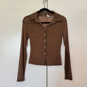 Brown Sparky Button Down